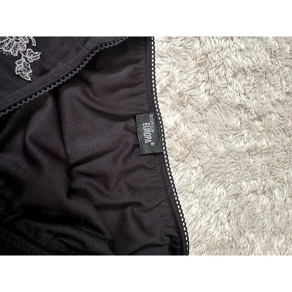 Y2K 90s Vintage Boutique Europa Black Lace Print Mesh Slip Skirt Chic Pinterest - Picture 4 of 7